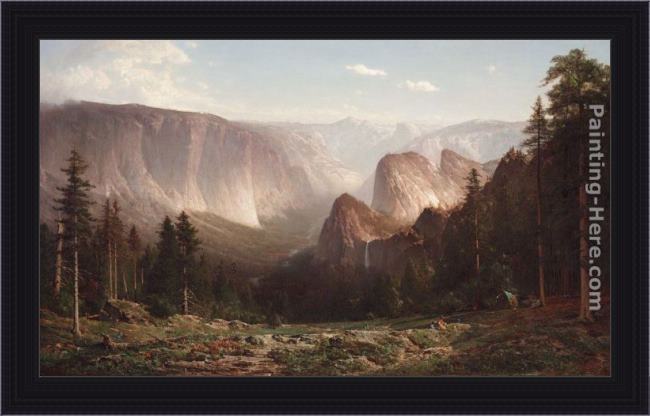 Framed Thomas Hill great canyon of the sierra,yosemite painting