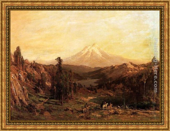 Framed Thomas Hill mount shasta and castle lake, california painting