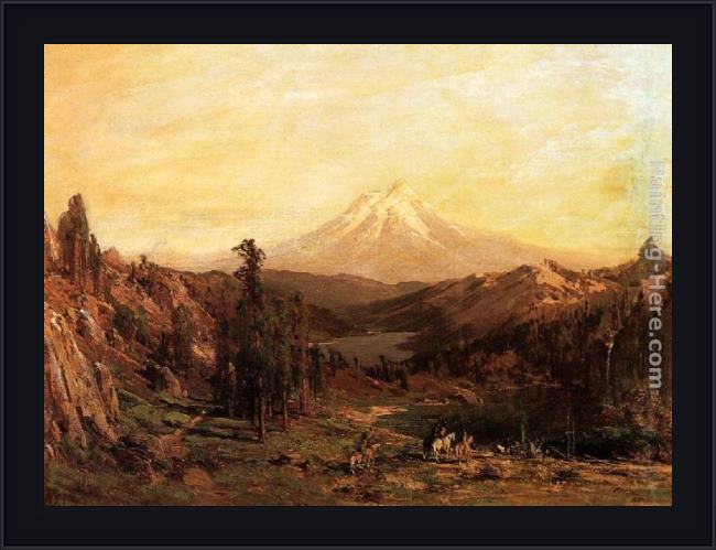 Framed Thomas Hill mount shasta and castle lake, california painting