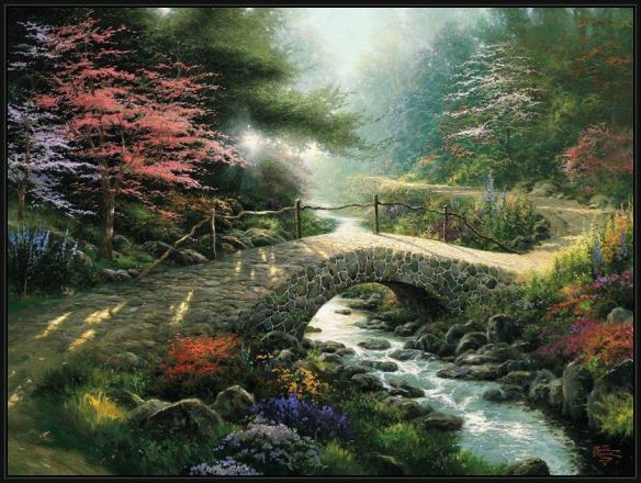Framed Thomas Kinkade gone with the wind painting