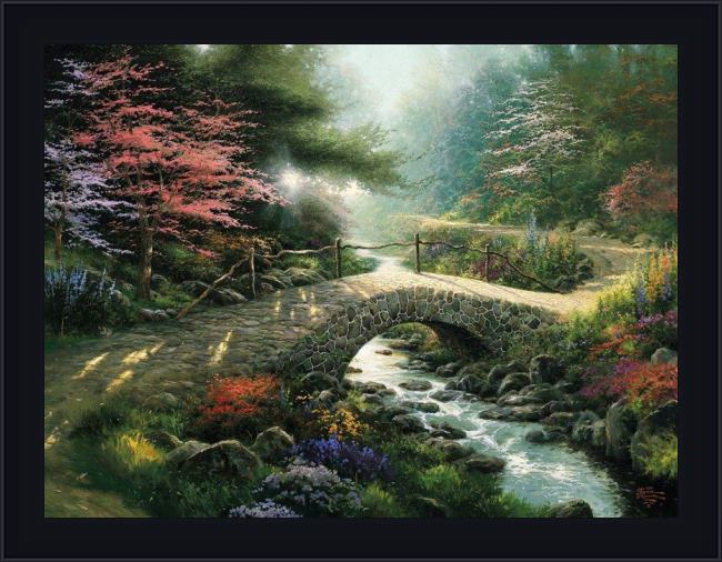 Framed Thomas Kinkade gone with the wind painting