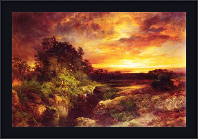 Framed Thomas Moran an arizona sunset near the grand canyon painting