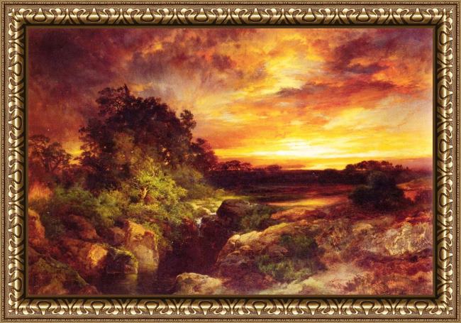 Framed Thomas Moran an arizona sunset near the grand canyon painting