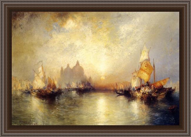 Framed Thomas Moran entrance to the grand canal, venice painting