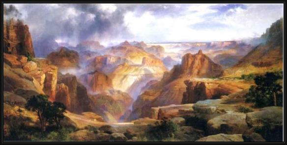 Framed Thomas Moran grand canyon 1904 painting