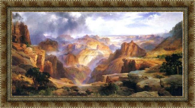 Framed Thomas Moran grand canyon 1904 painting