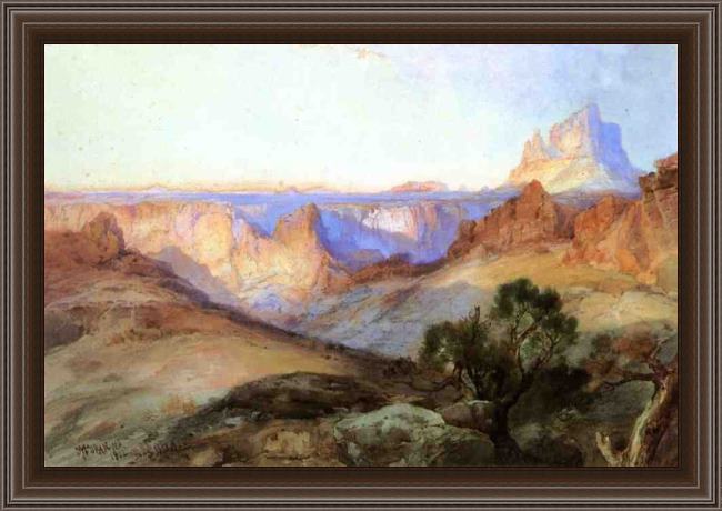 Framed Thomas Moran in southern utah painting