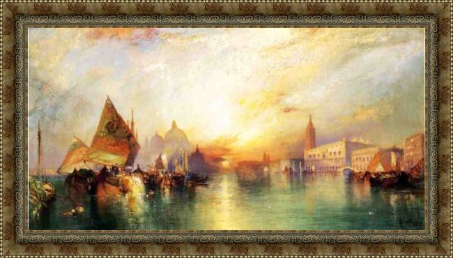 Framed Thomas Moran the gate of venice painting