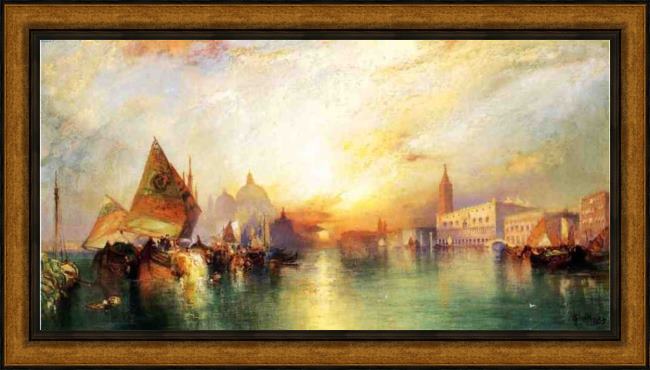 Framed Thomas Moran the gate of venice painting