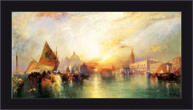 Framed Thomas Moran the gate of venice painting