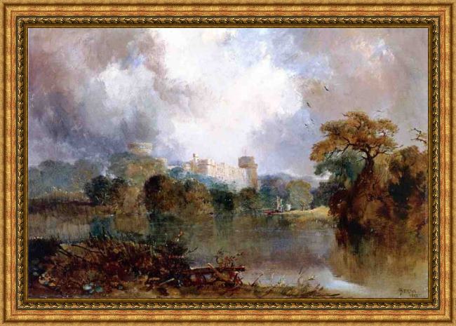Framed Thomas Moran windsor castle painting