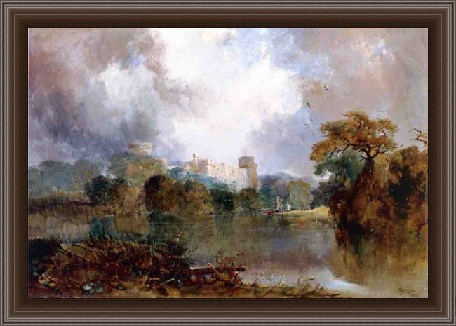 Framed Thomas Moran windsor castle painting