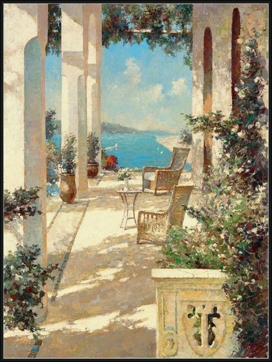 Framed Unknown Artist bondarenko reflections in blue painting