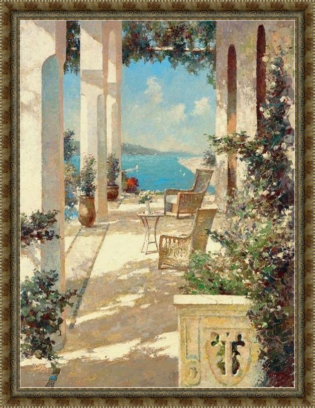 Framed Unknown Artist bondarenko reflections in blue painting