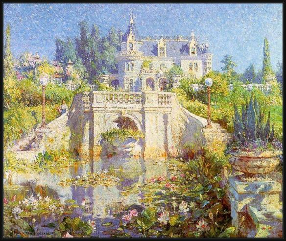 Framed Unknown Artist cooper a california water garden at redlands painting