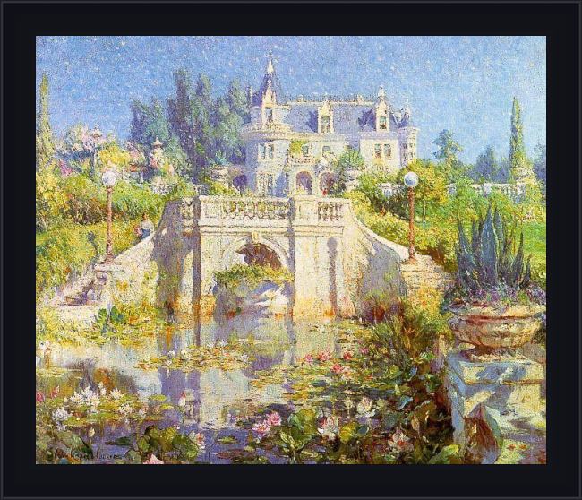 Framed Unknown Artist cooper a california water garden at redlands painting