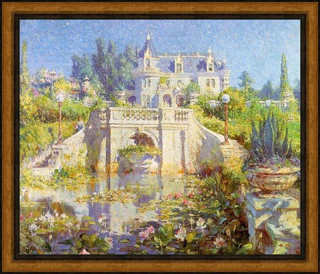 Framed Unknown Artist cooper a california water garden at redlands painting