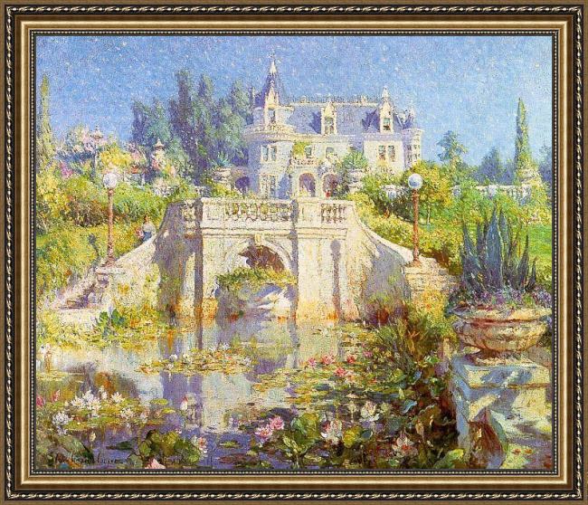 Framed Unknown Artist cooper a california water garden at redlands painting