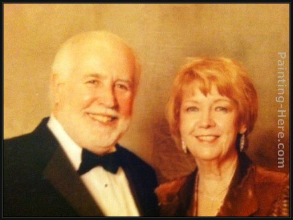 Framed Unknown Artist dad and nancy painting