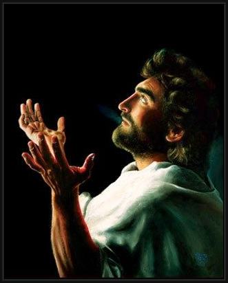 Framed Unknown Artist father forgive them painting