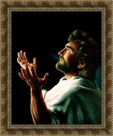 Framed Unknown Artist father forgive them painting