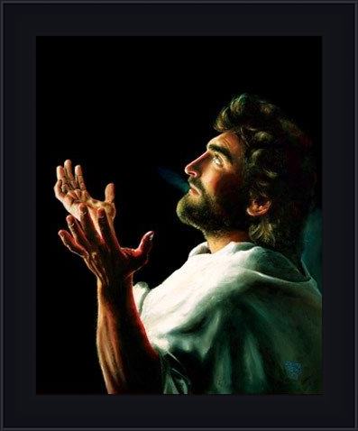 Framed Unknown Artist father forgive them painting