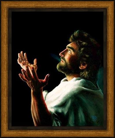Framed Unknown Artist father forgive them painting