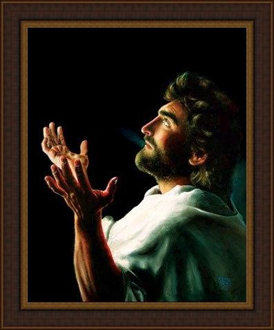Framed Unknown Artist father forgive them painting