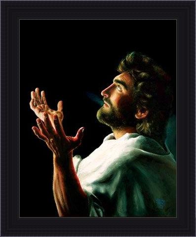 Framed Unknown Artist father forgive them painting