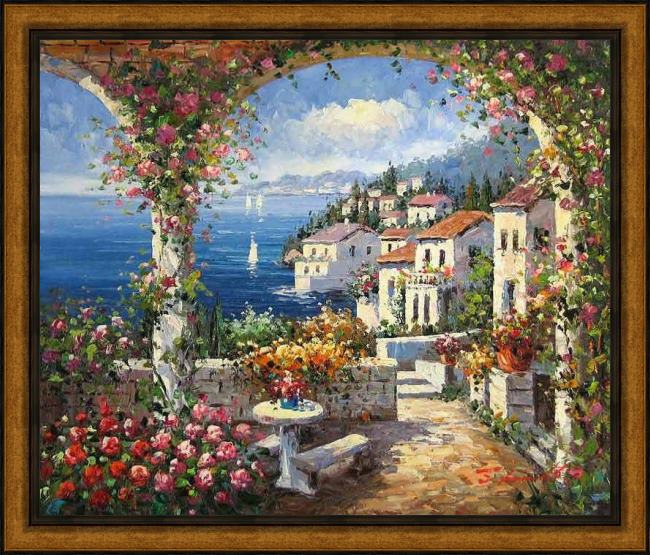 Framed Unknown Artist gdn017 painting