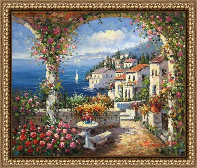 Framed Unknown Artist gdn017 painting