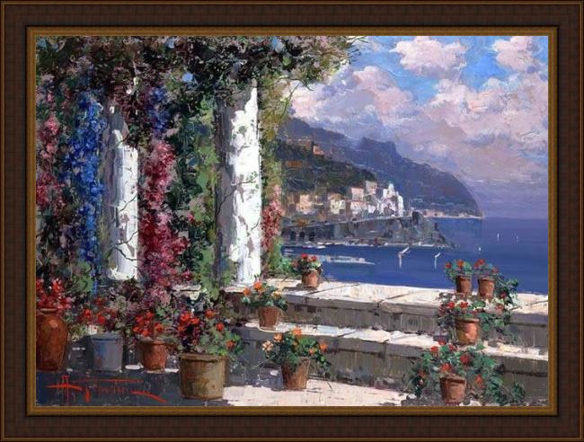 Framed Unknown Artist gdn041 painting