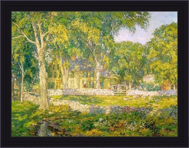 Framed Unknown Artist irvine the old homestead painting