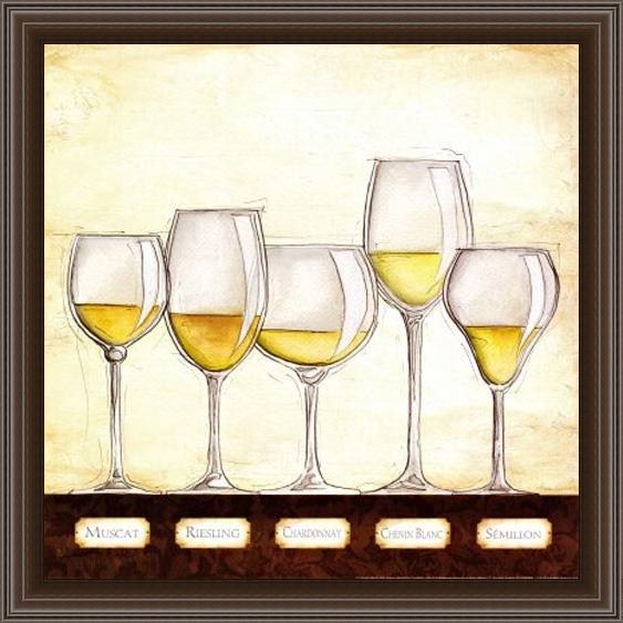 Framed Unknown Artist les vins blancs painting