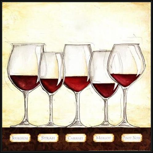 Framed Unknown Artist les vins rouges painting