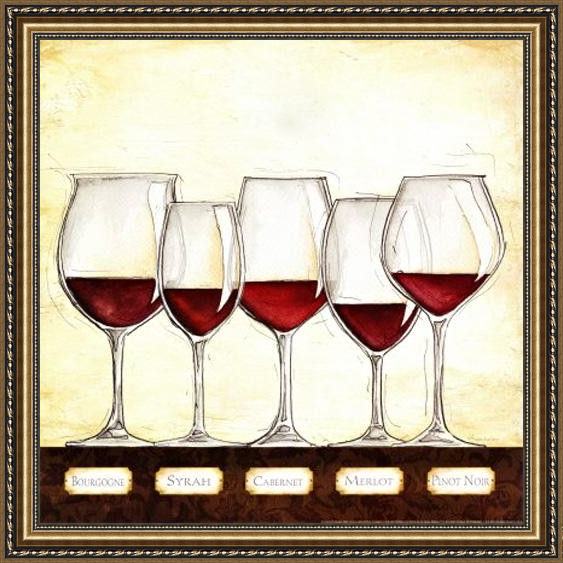 Framed Unknown Artist les vins rouges painting