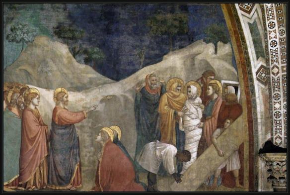 Framed Unknown Artist life of mary magdalene raising of lazarus by giotto di bondone painting