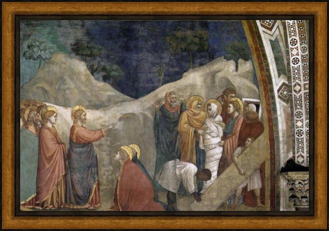 Framed Unknown Artist life of mary magdalene raising of lazarus by giotto di bondone painting