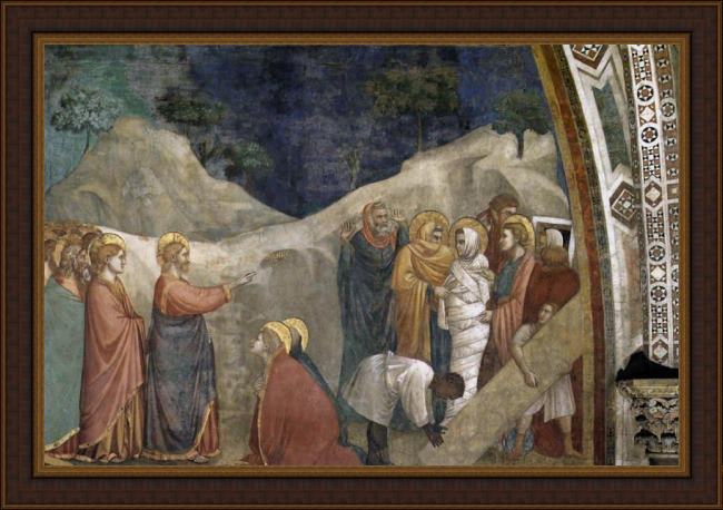 Framed Unknown Artist life of mary magdalene raising of lazarus by giotto di bondone painting