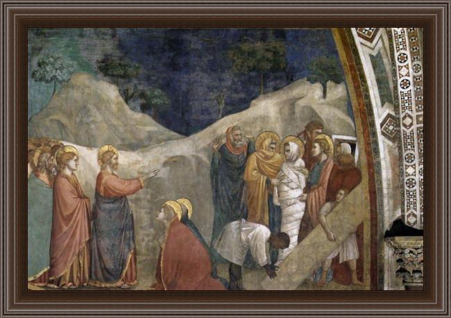 Framed Unknown Artist life of mary magdalene raising of lazarus by giotto di bondone painting