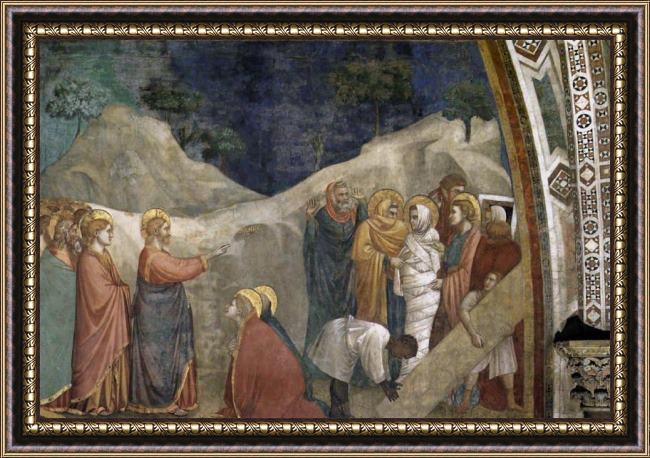 Framed Unknown Artist life of mary magdalene raising of lazarus by giotto di bondone painting