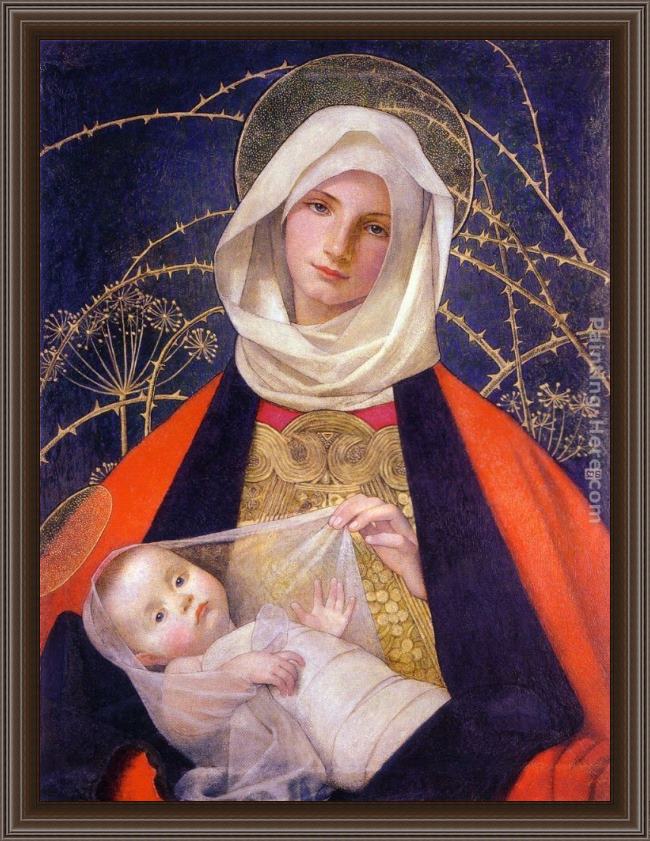 Framed Unknown Artist marianne stokes madonna and child painting