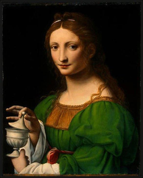 Framed Unknown Artist mary magdalen by bernardino luini painting