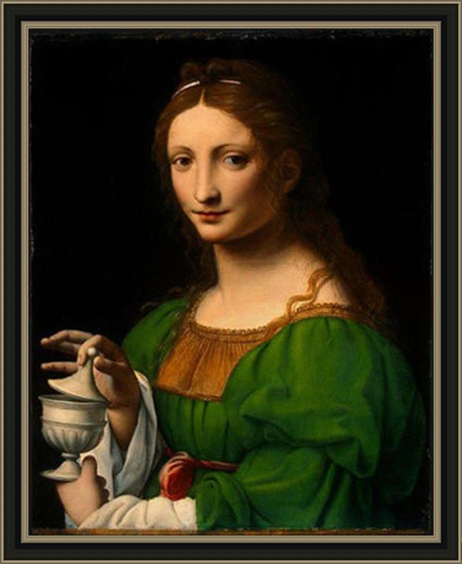 Framed Unknown Artist mary magdalen by bernardino luini painting