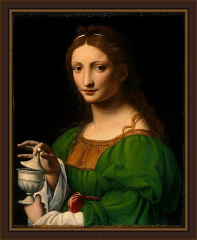 Framed Unknown Artist mary magdalen by bernardino luini painting