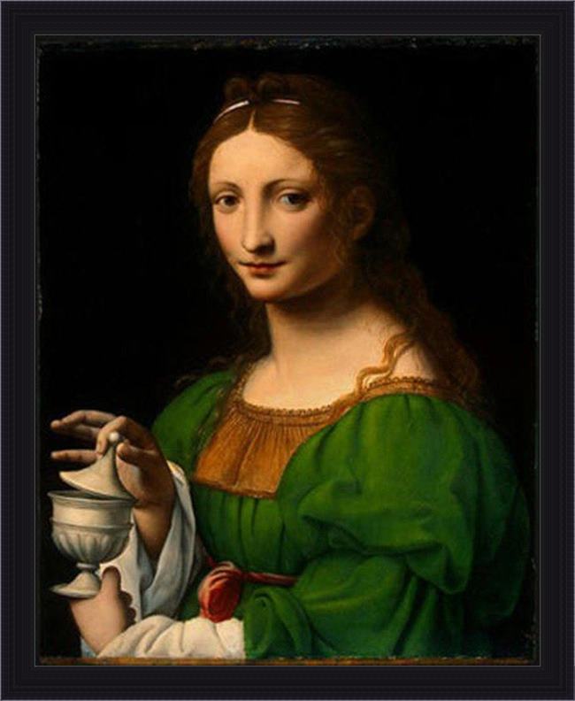 Framed Unknown Artist mary magdalen by bernardino luini painting