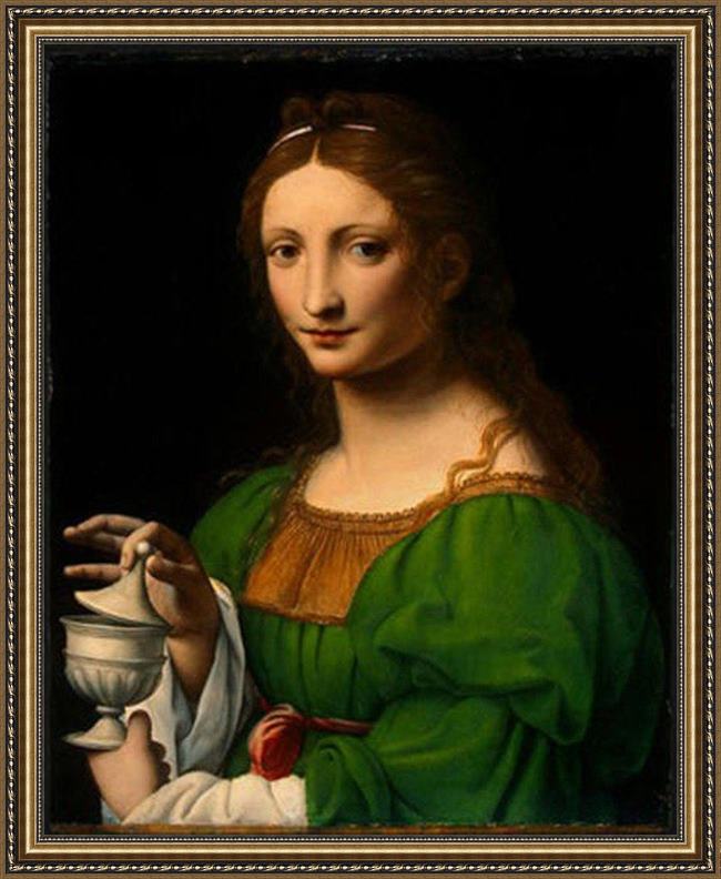 Framed Unknown Artist mary magdalen by bernardino luini painting