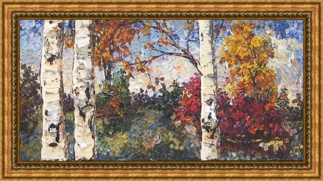 Framed Unknown Artist maya eventov colours of autumn painting