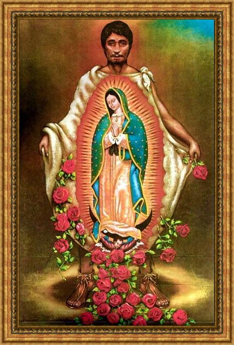 Framed Unknown Artist our lady of guadalupe painting