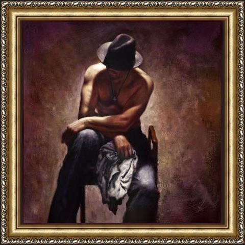 Framed Unknown Artist quiet time by hamish blakely painting